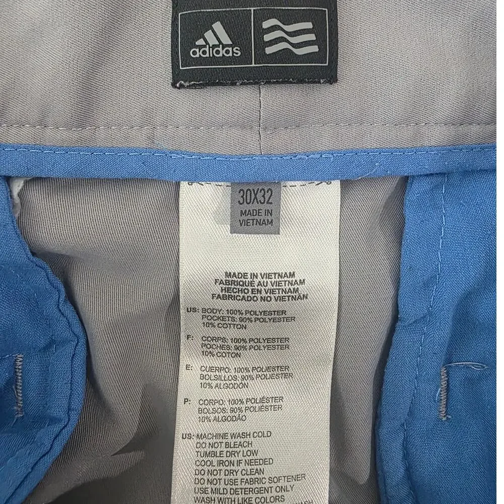 Adidas grey flat front athletic golf pants - 30 x 32